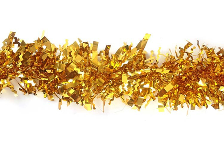 Мишура для елки, 9 см*200 см, волнистая золотистая