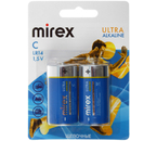 Батарейки щелочные Mirex Ultra Alkaline, C, LR14, 1.5V, 2 шт. в блистере