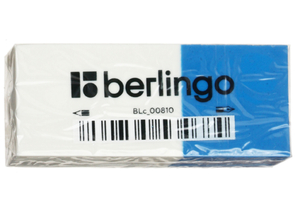 Ластик комбинированный Berlingo Eraze 810, 60×25×11 мм, белый с синим