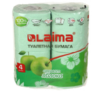 Бумага туалетная ароматизированная Laima, 4 рулона, ширина 90 мм, «Аромат яблока»