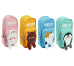 Пенал мягкий двухкамерный Sima-Land, 220×90×60 мм, «Зверушки», ассорти