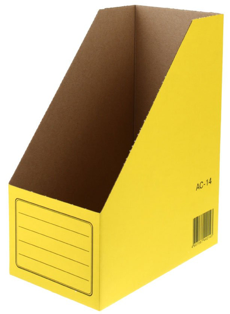Лоток архивный Kris, корешок 150 мм, 325*250*150 мм, желтый