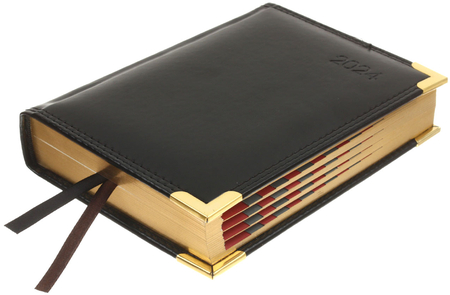 Ежедневник датированный на 2024 год Delucci (А6), 115*160 мм, 184 л., черный