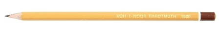 Карандаш чернографитный Koh-I-Noor 1500, твердость грифеля 9Т, корпус желтый, с декоративным наконечником