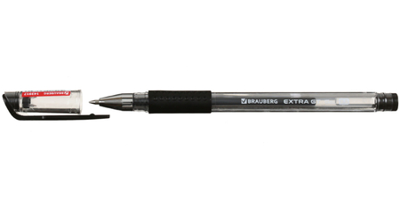 Ручка гелевая Brauberg Extra GT, корпус прозрачный, стержень черный Ручка гелевая Brauberg Extra GT, корпус прозрачный, стержень черный