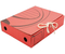 Короб архивный из микрогофрокартона на завязках inФормат, корешок 75 мм, 250*325*75 мм, красный