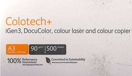 Бумага офисная Xerox Colotech+ Uncoated (без покрытия), А3 (297*420 мм), 90 г/м2, 500 л.