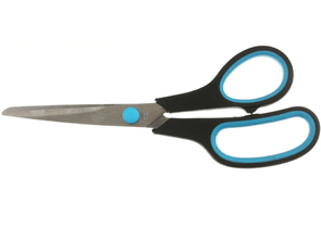 Ножницы канцелярские OfficeSpace, 190 мм, ручки черные с синим