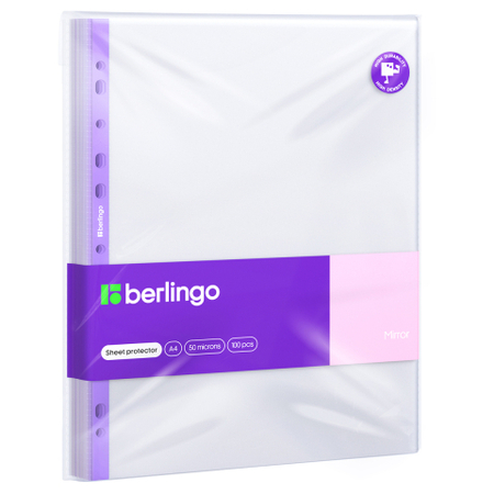 Файл А4 перфорированный Berlingo Mirror, 50 мкм, гладкий, глянцевый, 219*304 мм (до 60 л.) Файл А4 перфорированный Berlingo Mirror, 50 мкм, гладкий, глянцевый, 219*304 мм (до 60 л.)