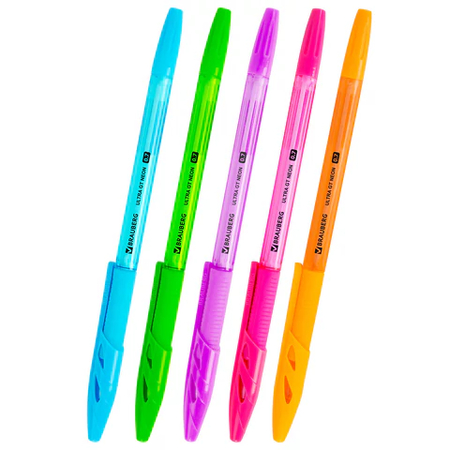 Ручка шариковая Brauberg Ultra GT Neon, корпус ассорти, стержень синий Ручка шариковая Brauberg Ultra GT Neon, корпус ассорти, стержень синий
