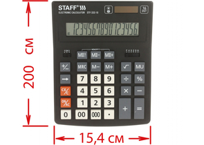Калькулятор 16-разрядный Staff STF-333, черный