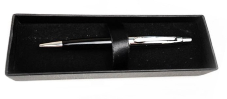 Ручка подарочная шариковая автоматическая Luxor Dunes, корпус черный с серебристым, стержень синий Ручка подарочная шариковая автоматическая Luxor Dunes, корпус черный с серебристым, стержень синий