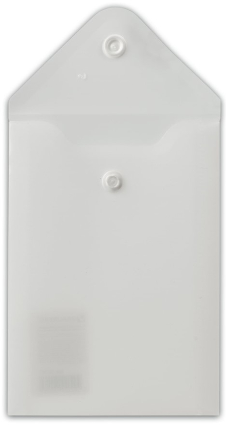 Папка-конверт пластиковая на кнопке Brauberg Small-Size А6, толщина пластика 0,18 мм, прозрачная матовая