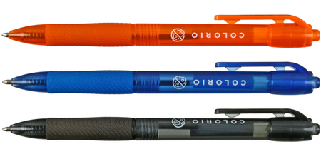 Ручка шариковая автоматическая Colorio Антибактериальная, корпус ассорти, стержень синий