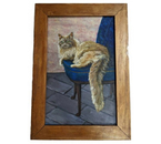 Картина «Кот в голубом кресле» (Джонс А.С.), 30×20 см, картон, масло (живопись)