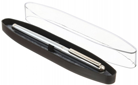 Ручка подарочная перьевая Berlingo Silver Prestige, корпус серебристый, синяя