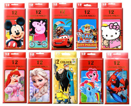 Карандаши цветные в картонной коробке, 12 цветов, ассорти