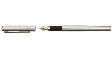 Ручка подарочная перьевая Luxor Cosmic, корпус серебристый, синяя