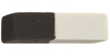 Ластик комбинированный Profit, 52*14*8 мм, белый с серым