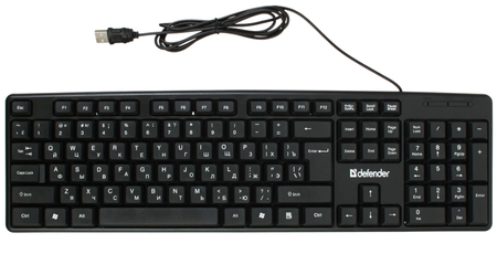 Клавиатура Defender Element HB-520, USB, проводная, черная Клавиатура Defender Element HB-520, USB, проводная, черная