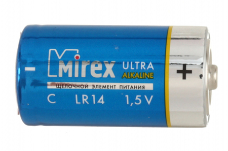 Батарейка щелочная Mirex Ultra Alkaline, C, LR14, 1.5V