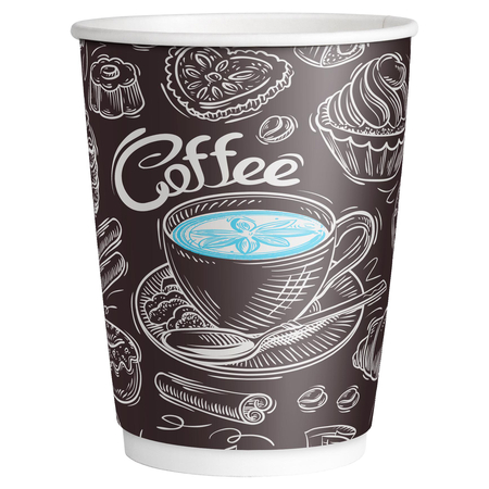 Стаканы одноразовые бумажные OfficeClean (двухслойные), 350 мл, 30 шт., Coffee