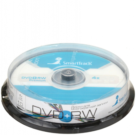 Компакт-диск DVD+RW Smart Track, 4x, 10 шт., в тубе