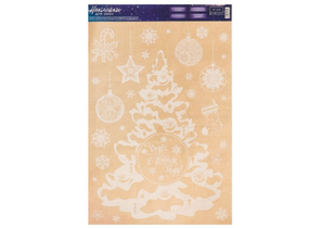 Наклейка на стекло Sima-Land, 33×50 см, «Зимняя ёлочка» (многоразовая)