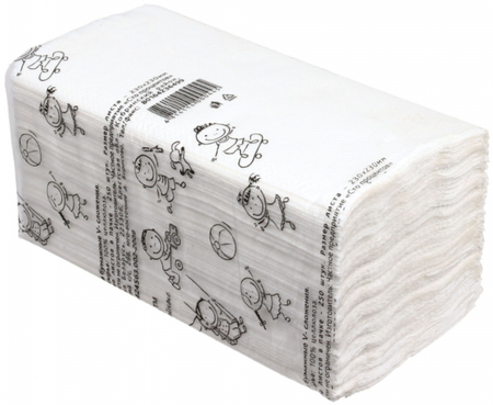 Полотенца бумажные «Дела семейные» (в пачке), 1 пачка, ширина 230 мм, белые