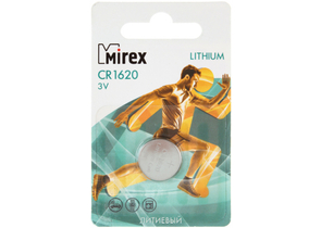 Батарейка литиевая дисковая Mirex Lithium, CR1620, 3V