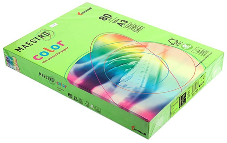 Бумага офисная цветная Maestro Color, А3 (297*420 мм), 80 г/м2, 500 л., ярко-зеленая Бумага офисная цветная Maestro Color, А3 (297*420 мм), 80 г/м2, 500 л., ярко-зеленая