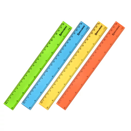 Линейка пластиковая Brauberg Neon, 25 см, ассорти Линейка пластиковая Brauberg Neon, 25 см, ассорти