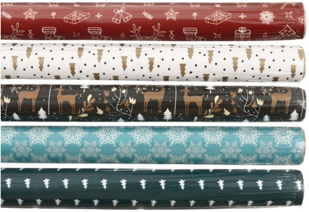 Бумага упаковочная глянцевая ARTspace, 70*100 см, «Новогодняя», ассорти