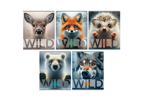 Тетрадь общая А5, 48 л. на скобе BG Wild, 163×202 мм, клетка, ассорти
