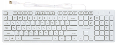 Клавиатура Gembird KB-UML3-01-W-RU с подсветкой, USB, проводная, белая