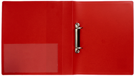 Папка пластиковая на 2-х кольцах «Бюрократ», толщина пластика 0,8 мм, красная