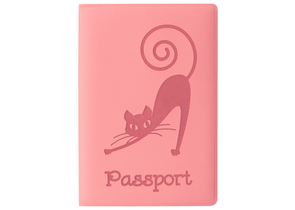 Обложка для паспорта Staff, 138×97 мм, «Кошка», персиковая