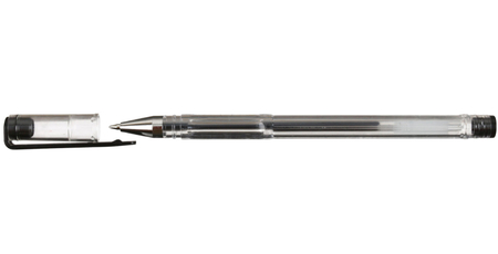 Ручка гелевая Attache Omega, корпус прозрачный, стержень черный
