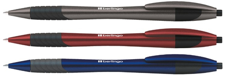 Ручка шариковая автоматическая Berlingo Metallic XL (аналог ручек Linc), корпус ассорти, стержень синий