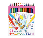 Фломастеры «Пифагор. Единорог», 24 цвета, толщина линии 1 мм, вентилируемый колпачок