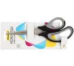 Ножницы канцелярские Silwerhof Mode «Универсальные», 190 мм, ручки черные с серым