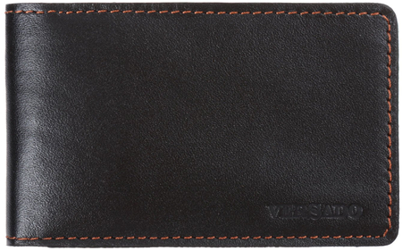 Визитница из натуральной кожи Versado 069.1, 65*110 мм, 1 карман, 16 листов, черная
