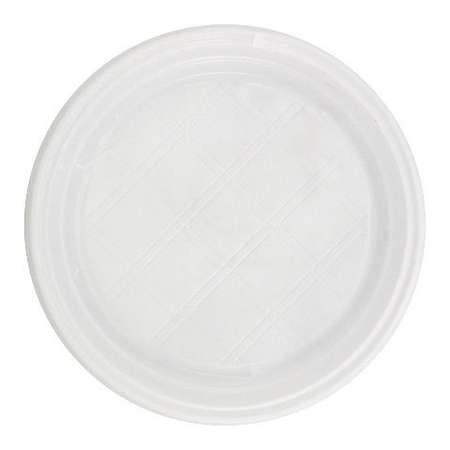 Тарелка одноразовая пластиковая, столовая, диаметр 20,5 см, белая