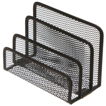 Подставка настольная для бумаг и писем, 105*67*103 мм, черная Подставка настольная для бумаг и писем, 105*67*103 мм, черная