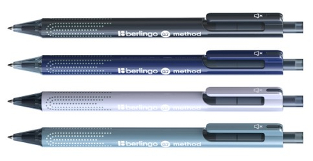 Ручка шариковая автоматическая Berlingo Method, корпус ассорти, стержень синий