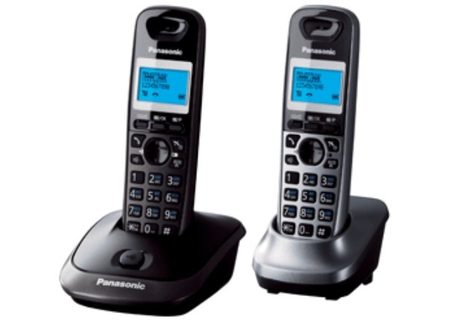 Телефон KX-TG2512RU Panasonic беспроводной, 2 трубки: темно-серый металлик и серый металлик