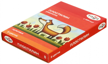 Пластилин «Мультики», 8 цветов, 160 г, со стекой