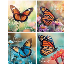 Тетрадь общая А5, 48 л. на скобе Creativiki «Бабочки», 163×203 мм, клетка, ассорти