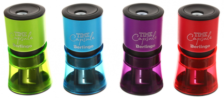 Точилка пластиковая Berlingo TimeCapsule, 2 отверстия, с контейнером, ассорти Точилка пластиковая Berlingo TimeCapsule, 2 отверстия, с контейнером, ассорти