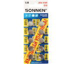 Батарейки щелочные дисковые Sonnen Alkaline, A189, G10, LR54, 1.5V, 10 шт.